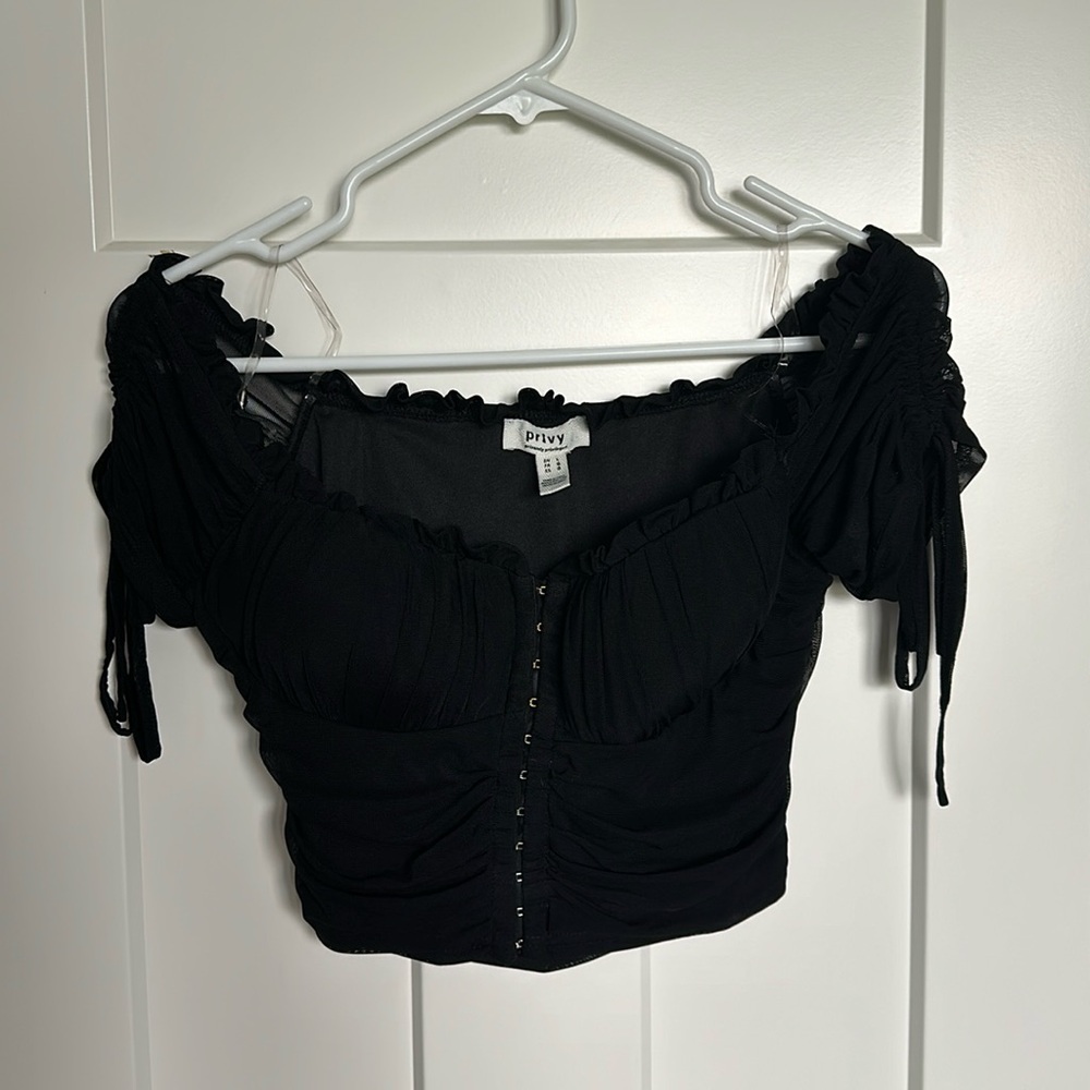 Off-the-shoulder corset top